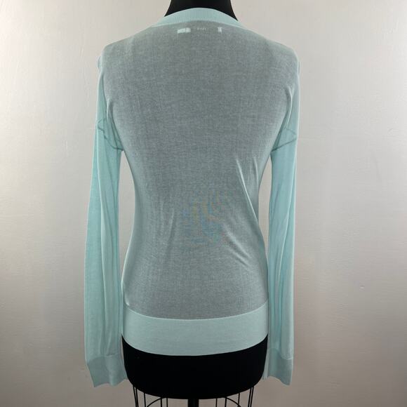 J BRAND Green Cotton Blend Crewneck Long Sleeve Pullover Lightweight Knit Top S - Picture 5 of 8